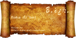 Baka Ábel névjegykártya
