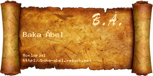 Baka Ábel névjegykártya