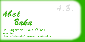 abel baka business card